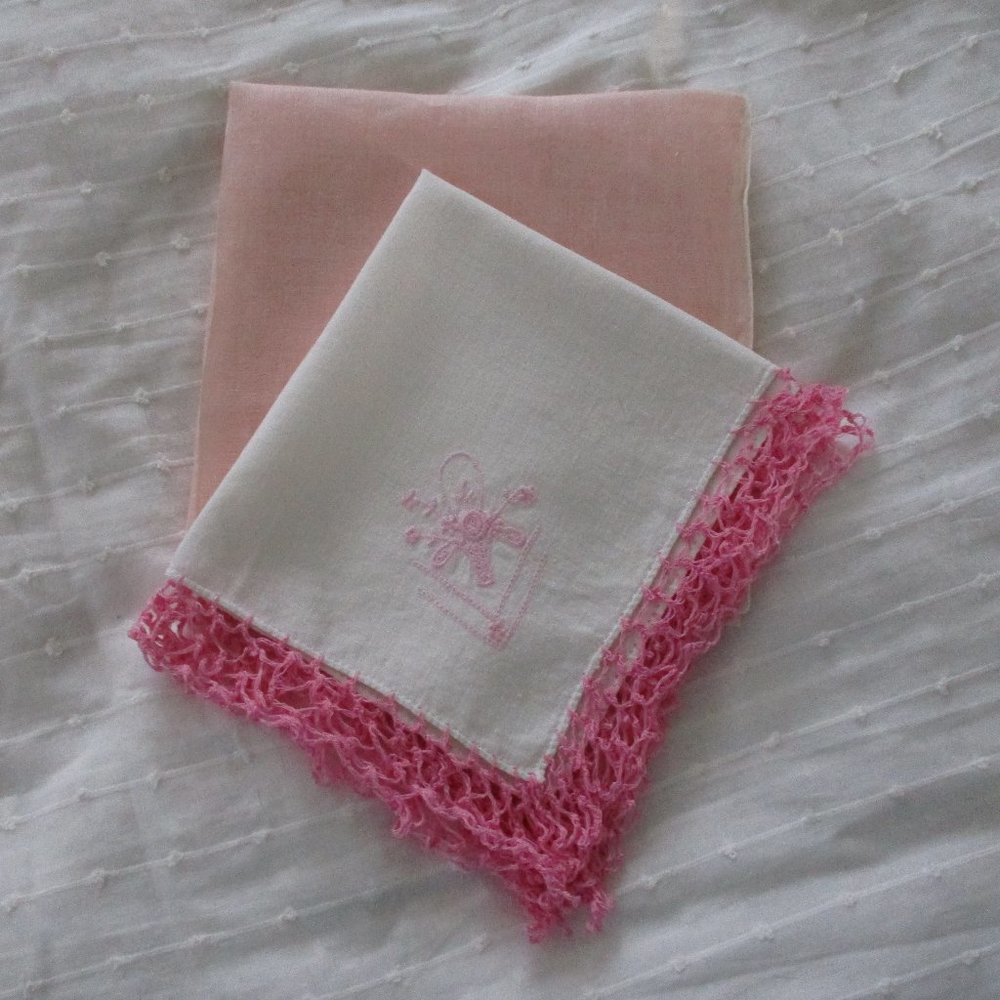 Set of 2 vintage handkerchiefs
